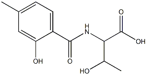 3-hydroxy-2-[(2-hydroxy-4-methylbenzoyl)amino]butanoic acid Struktur