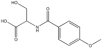 3-hydroxy-2-[(4-methoxybenzoyl)amino]propanoic acid Struktur