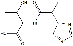 3-hydroxy-2-[2-(1H-1,2,4-triazol-1-yl)propanamido]butanoic acid Struktur