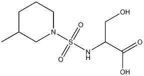 3-hydroxy-2-{[(3-methylpiperidine-1-)sulfonyl]amino}propanoic acid Struktur