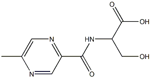 3-hydroxy-2-{[(5-methylpyrazin-2-yl)carbonyl]amino}propanoic acid Struktur