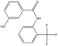 3-hydroxy-N-[2-(trifluoromethyl)phenyl]benzamide Struktur