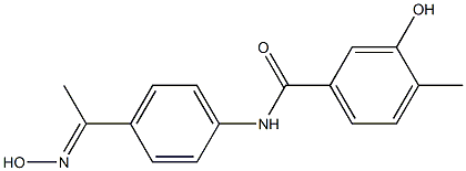 3-hydroxy-N-{4-[(1E)-N-hydroxyethanimidoyl]phenyl}-4-methylbenzamide Struktur