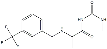 3-methyl-1-[2-({[3-(trifluoromethyl)phenyl]methyl}amino)propanoyl]urea Struktur