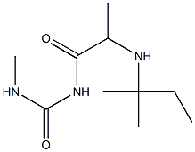 3-methyl-1-{2-[(2-methylbutan-2-yl)amino]propanoyl}urea Struktur