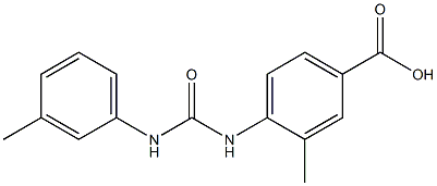 3-methyl-4-({[(3-methylphenyl)amino]carbonyl}amino)benzoic acid Struktur