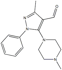 3-methyl-5-(4-methylpiperazin-1-yl)-1-phenyl-1H-pyrazole-4-carbaldehyde Struktur