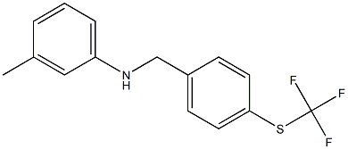 3-methyl-N-({4-[(trifluoromethyl)sulfanyl]phenyl}methyl)aniline Struktur