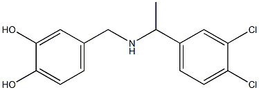 4-({[1-(3,4-dichlorophenyl)ethyl]amino}methyl)benzene-1,2-diol Struktur