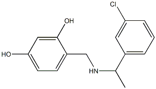 4-({[1-(3-chlorophenyl)ethyl]amino}methyl)benzene-1,3-diol Struktur