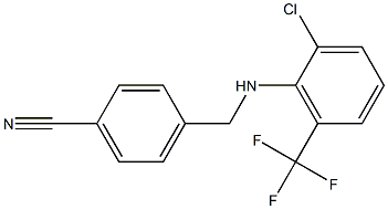 4-({[2-chloro-6-(trifluoromethyl)phenyl]amino}methyl)benzonitrile Struktur