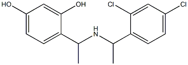 4-(1-{[1-(2,4-dichlorophenyl)ethyl]amino}ethyl)benzene-1,3-diol Struktur