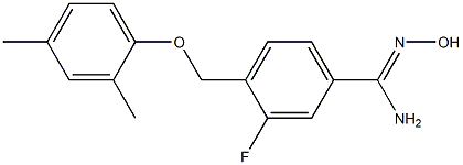 4-(2,4-dimethylphenoxymethyl)-3-fluoro-N'-hydroxybenzene-1-carboximidamide Struktur