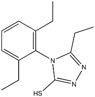 4-(2,6-diethylphenyl)-5-ethyl-4H-1,2,4-triazole-3-thiol Struktur