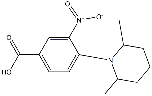 4-(2,6-dimethylpiperidin-1-yl)-3-nitrobenzoic acid Struktur