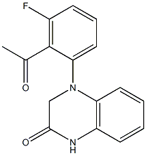 4-(2-acetyl-3-fluorophenyl)-1,2,3,4-tetrahydroquinoxalin-2-one Struktur