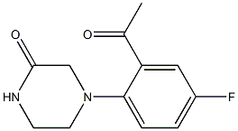 4-(2-acetyl-4-fluorophenyl)piperazin-2-one Struktur