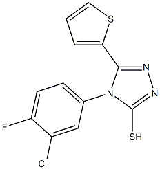 4-(3-chloro-4-fluorophenyl)-5-(thiophen-2-yl)-4H-1,2,4-triazole-3-thiol Struktur