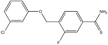 4-(3-chlorophenoxymethyl)-3-fluorobenzene-1-carbothioamide Struktur