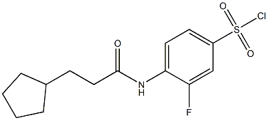 4-(3-cyclopentylpropanamido)-3-fluorobenzene-1-sulfonyl chloride Struktur