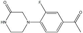 4-(4-acetyl-2-fluorophenyl)piperazin-2-one Struktur