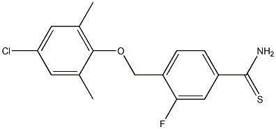 4-(4-chloro-2,6-dimethylphenoxymethyl)-3-fluorobenzene-1-carbothioamide Struktur