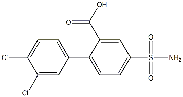 4-(aminosulfonyl)-3',4'-dichloro-1,1'-biphenyl-2-carboxylic acid Struktur