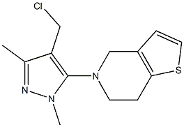 4-(chloromethyl)-1,3-dimethyl-5-{4H,5H,6H,7H-thieno[3,2-c]pyridin-5-yl}-1H-pyrazole Struktur