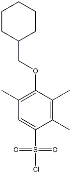 4-(cyclohexylmethoxy)-2,3,5-trimethylbenzene-1-sulfonyl chloride Struktur