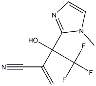 4,4,4-trifluoro-3-hydroxy-3-(1-methyl-1H-imidazol-2-yl)-2-methylidenebutanenitrile Struktur