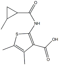 4,5-dimethyl-2-{[(2-methylcyclopropyl)carbonyl]amino}thiophene-3-carboxylic acid Struktur