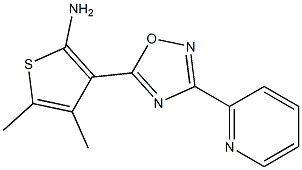 4,5-dimethyl-3-[3-(pyridin-2-yl)-1,2,4-oxadiazol-5-yl]thiophen-2-amine Struktur