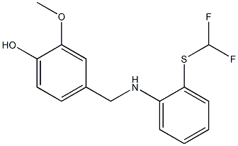 4-[({2-[(difluoromethyl)sulfanyl]phenyl}amino)methyl]-2-methoxyphenol Struktur