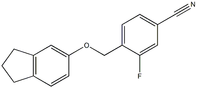 4-[(2,3-dihydro-1H-inden-5-yloxy)methyl]-3-fluorobenzonitrile Struktur