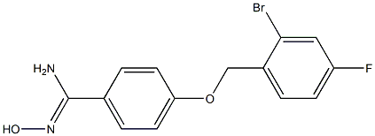 4-[(2-bromo-4-fluorobenzyl)oxy]-N'-hydroxybenzenecarboximidamide Struktur