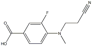 4-[(2-cyanoethyl)(methyl)amino]-3-fluorobenzoic acid Struktur