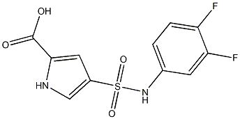 4-[(3,4-difluorophenyl)sulfamoyl]-1H-pyrrole-2-carboxylic acid Struktur