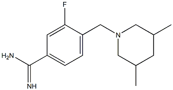 4-[(3,5-dimethylpiperidin-1-yl)methyl]-3-fluorobenzenecarboximidamide Struktur