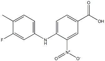 4-[(3-fluoro-4-methylphenyl)amino]-3-nitrobenzoic acid Struktur