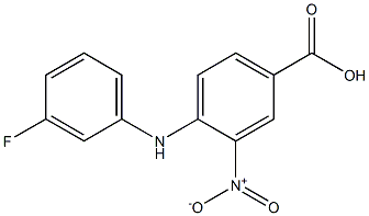 4-[(3-fluorophenyl)amino]-3-nitrobenzoic acid Struktur