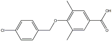 4-[(4-chlorophenyl)methoxy]-3,5-dimethylbenzoic acid Struktur