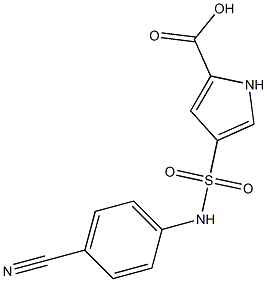 4-[(4-cyanophenyl)sulfamoyl]-1H-pyrrole-2-carboxylic acid Struktur