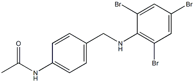 N-(4-{[(2,4,6-tribromophenyl)amino]methyl}phenyl)acetamide Struktur