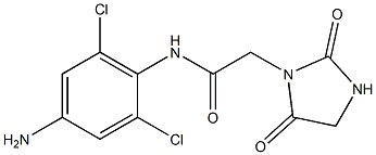 N-(4-amino-2,6-dichlorophenyl)-2-(2,5-dioxoimidazolidin-1-yl)acetamide Struktur