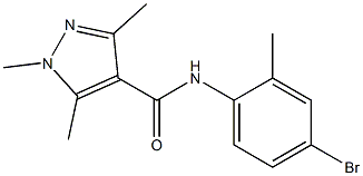 N-(4-bromo-2-methylphenyl)-1,3,5-trimethyl-1H-pyrazole-4-carboxamide Struktur