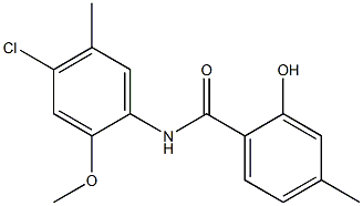 N-(4-chloro-2-methoxy-5-methylphenyl)-2-hydroxy-4-methylbenzamide Struktur