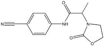 N-(4-cyanophenyl)-2-(2-oxo-1,3-oxazolidin-3-yl)propanamide Struktur