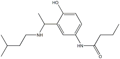 N-(4-hydroxy-3-{1-[(3-methylbutyl)amino]ethyl}phenyl)butanamide Struktur