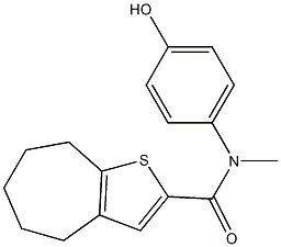 N-(4-hydroxyphenyl)-N-methyl-4H,5H,6H,7H,8H-cyclohepta[b]thiophene-2-carboxamide Struktur