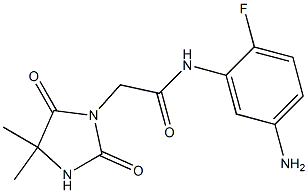 N-(5-amino-2-fluorophenyl)-2-(4,4-dimethyl-2,5-dioxoimidazolidin-1-yl)acetamide Struktur